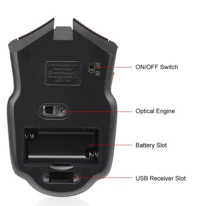 Presisjon 2.4G Trådløs Optisk Mus med USB Mottaker Luvikno