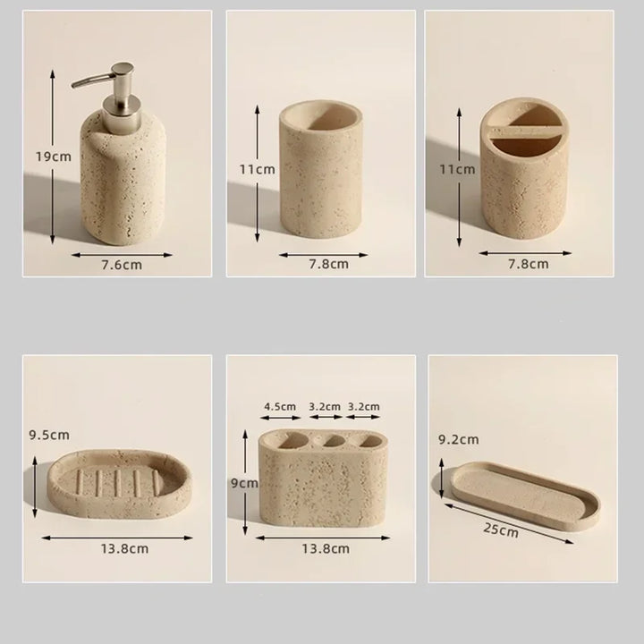 AureliaStone Luksus Bade Sett laget av kalkstein Luvikno