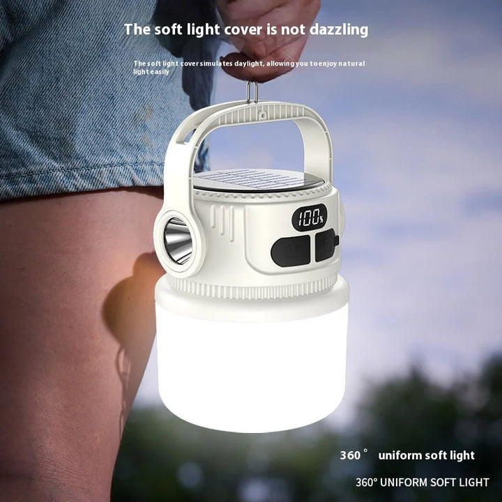 Luvikno | Luminatra Solar LED Campinglampe | Oppladbar & Vanntett | 6 Lysmoduser | For Utendørs, Nødsituasjoner & Reise