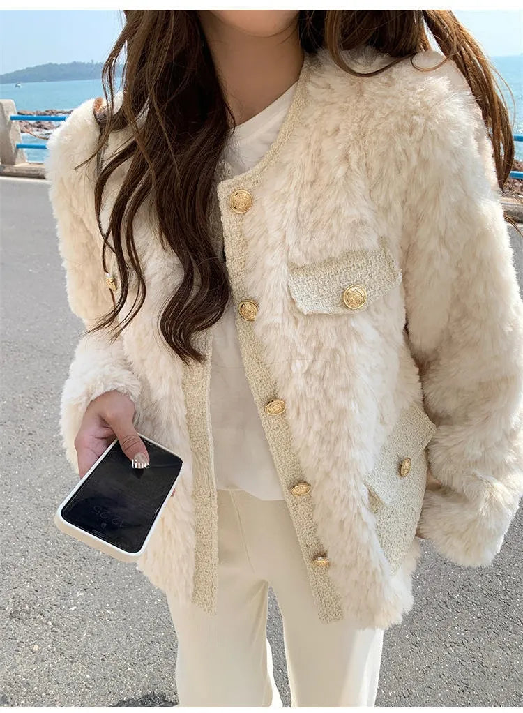 Luvik | Manteau en laine pelucheux pour femmes