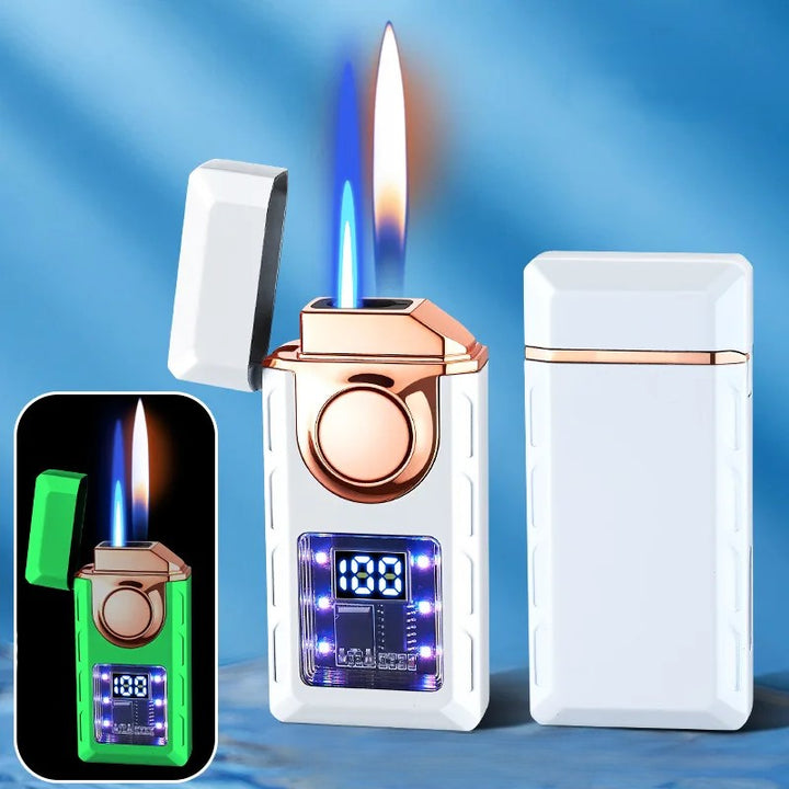Stemmeaktivert USB Fargerik Dobbel Flamme Lighter | Luvikno