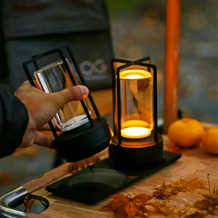 Luvikno | Varm LED Trådløs Bordlampe – Batteridrevet Nordisk Design - LED med Berøringskontroll, Egnet for Soverom, Hjem, Utendørs - Ideell Nattlampe