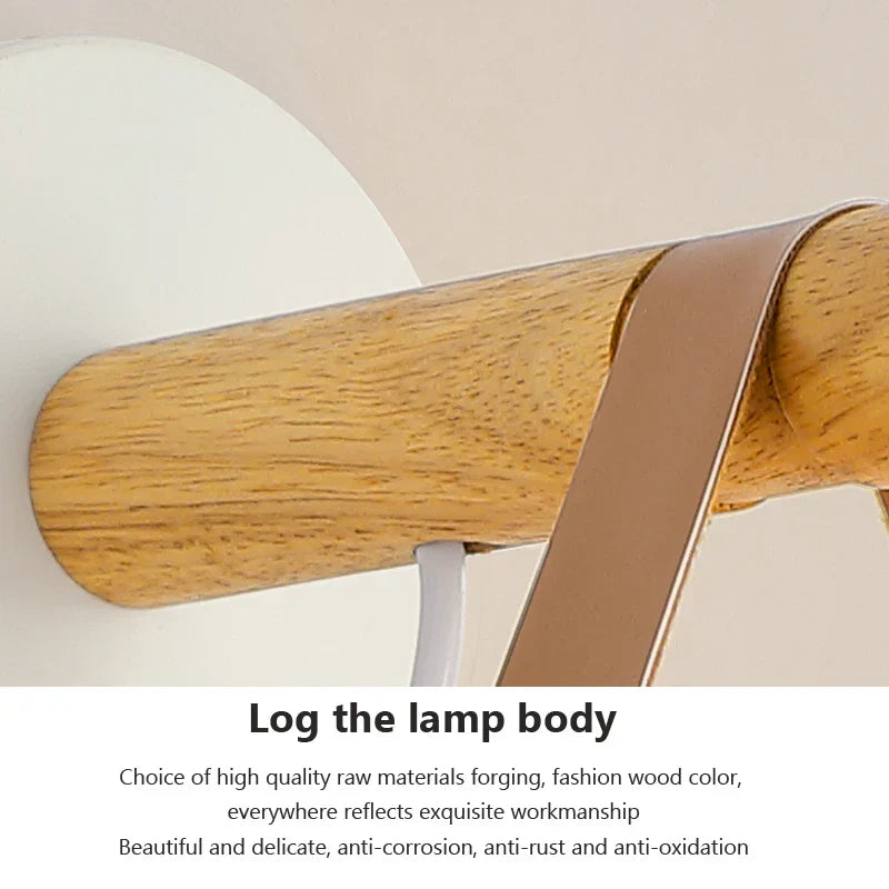 NordicGlow Light - Tre LED Vegglampe med Lærdetaljer Luvikno
