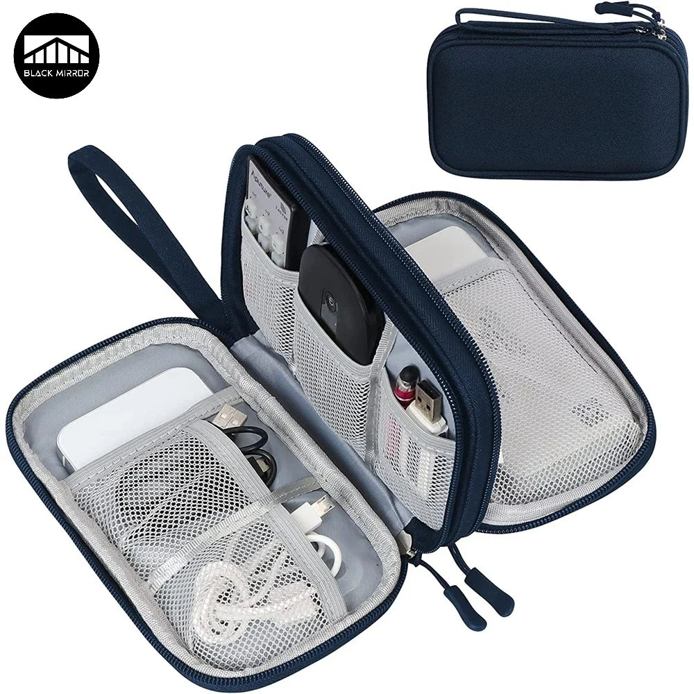Luvikno | Techviva PackSafe Elektronisk Organizer Bag | 2-lags & vanntett | For kabler, ladere, USB & tilbehør | Kompakt & bærbar