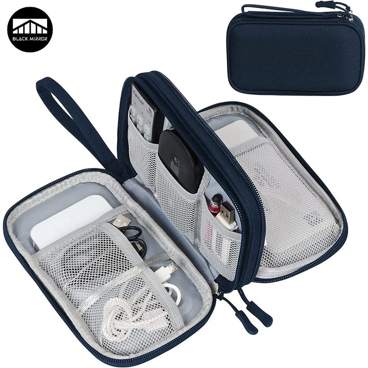 Luvikno | Techviva PackSafe Elektronisk Organizer Bag | 2-lags & vanntett | For kabler, ladere, USB & tilbehør | Kompakt & bærbar
