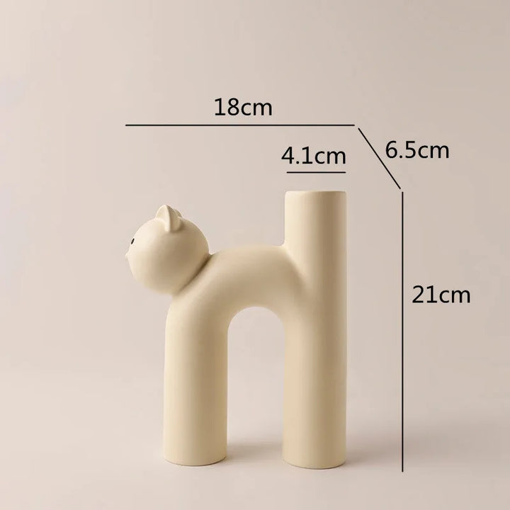 Mini Cat Elegant Minimal H-formet Luviknoomster vase | Luvikno
