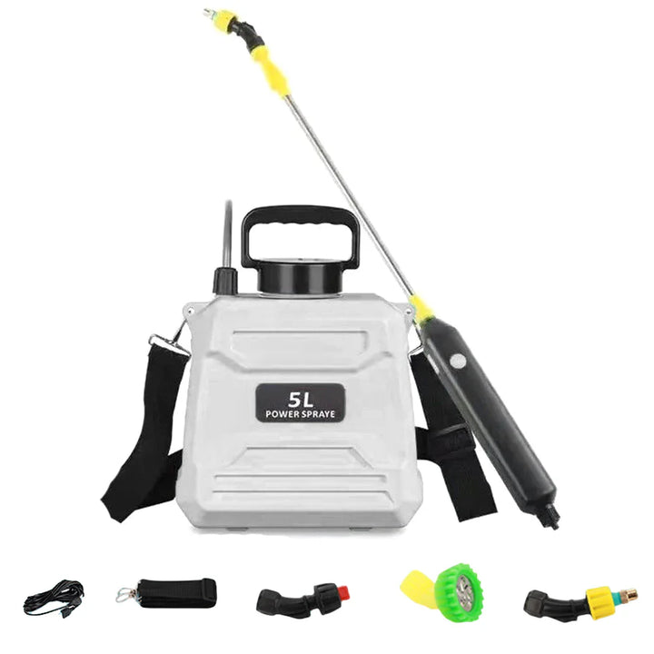 Luvikno | SPRAYMATE Pro Batteri Trykksprøyter | 5 L Skulder Sprayflaske | USB Lading & Justerbar Dyse | For Hage, Rengjøring & Ugresskontroll