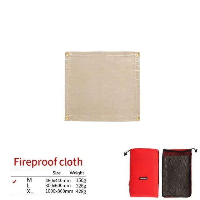 Luvikno | CampVita Brannbeskyttelse Camping Matte | Varmeresistent & Brannsikker | Ideell for Grill & Leirbål | Glassfiber Beige