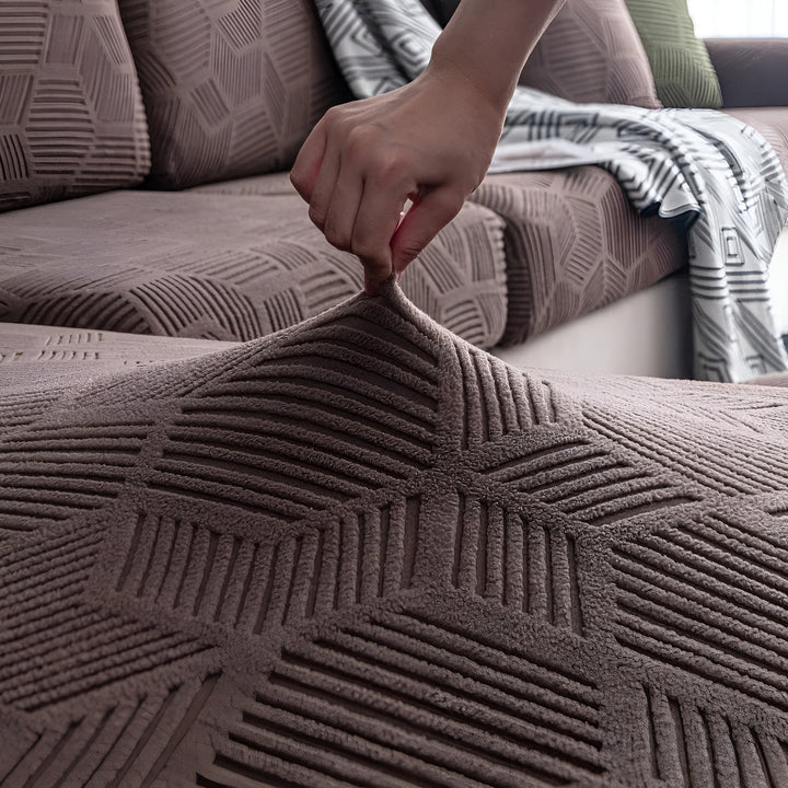 Jacquard Sofa Cover med Geometrisk Mønster – Myk & Katt-vennlig | Perfekt for Beskyttelse og Koselige Oppholdsrom | Luvikno