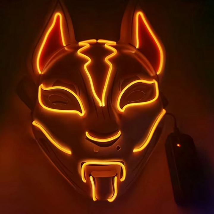 Luminous LED Full Face Fox Maske for Halloween & Cosplay Luvikno
