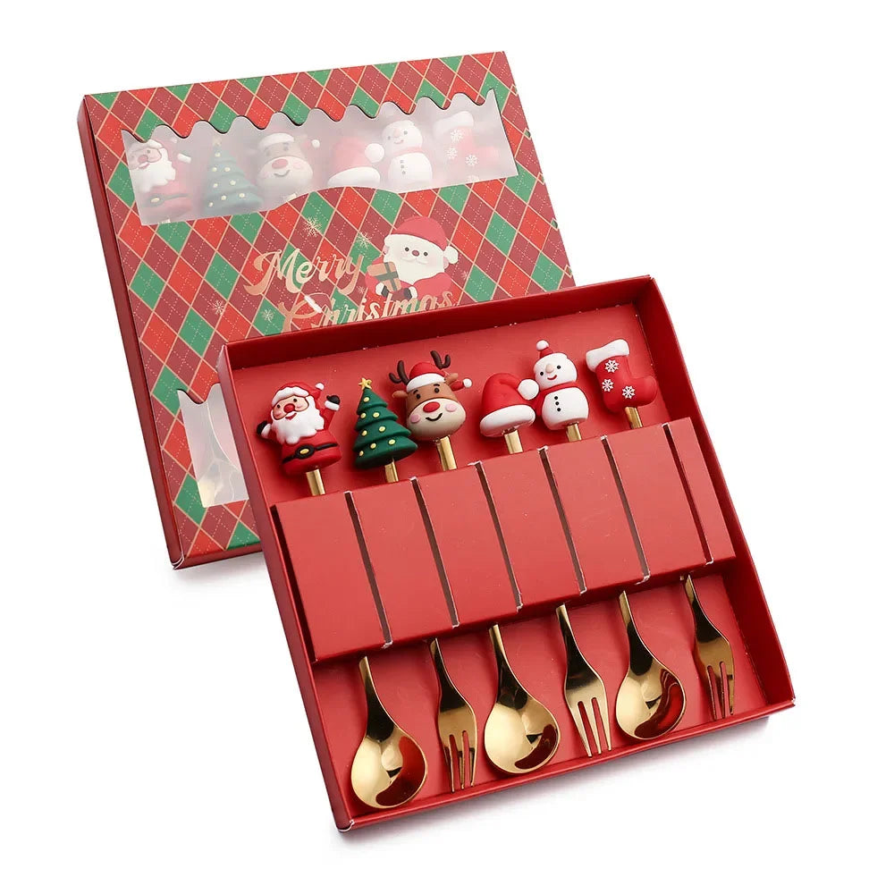 XmasSpoons – Stilig Jule Skje Sett for Festlige Bord Luvikno