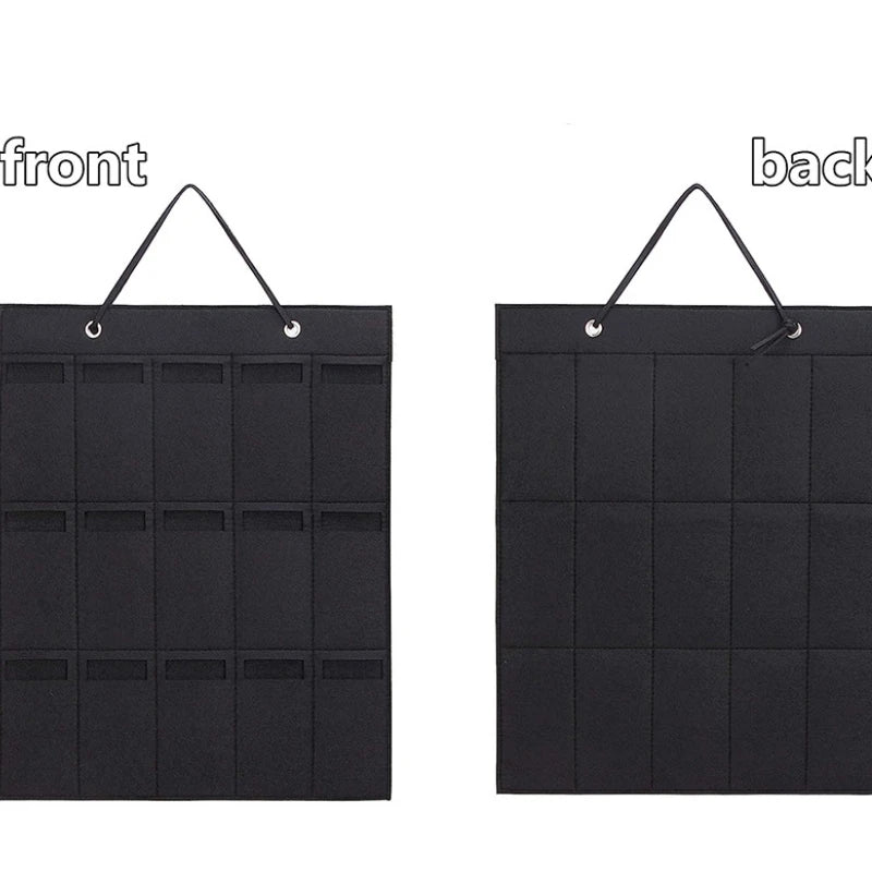 Luvikno | GlasSpace Organizer | Veggmontert Brilleholder | Sammenleggbar Solbrilleoppbevaringspose | Plassbesparende & Støvtett | 42 × 38 cm