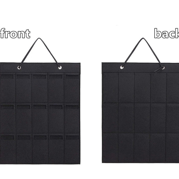 Luvikno | GlasSpace Organizer | Veggmontert Brilleholder | Sammenleggbar Solbrilleoppbevaringspose | Plassbesparende & Støvtett | 42 × 38 cm