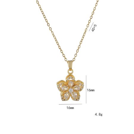 Rotating Flower Pendant Necklace – Non-Tarnish Allsidig Smykke Luvikno