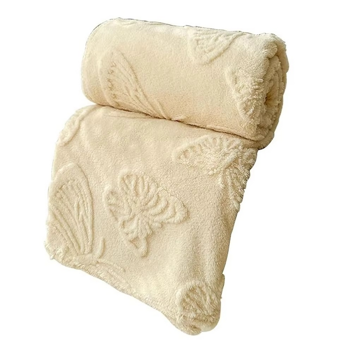 Dobbeltsidig avkjølende teppe med pustende kald effekt og 3D sommerfugl jacquard-design | Luvikno