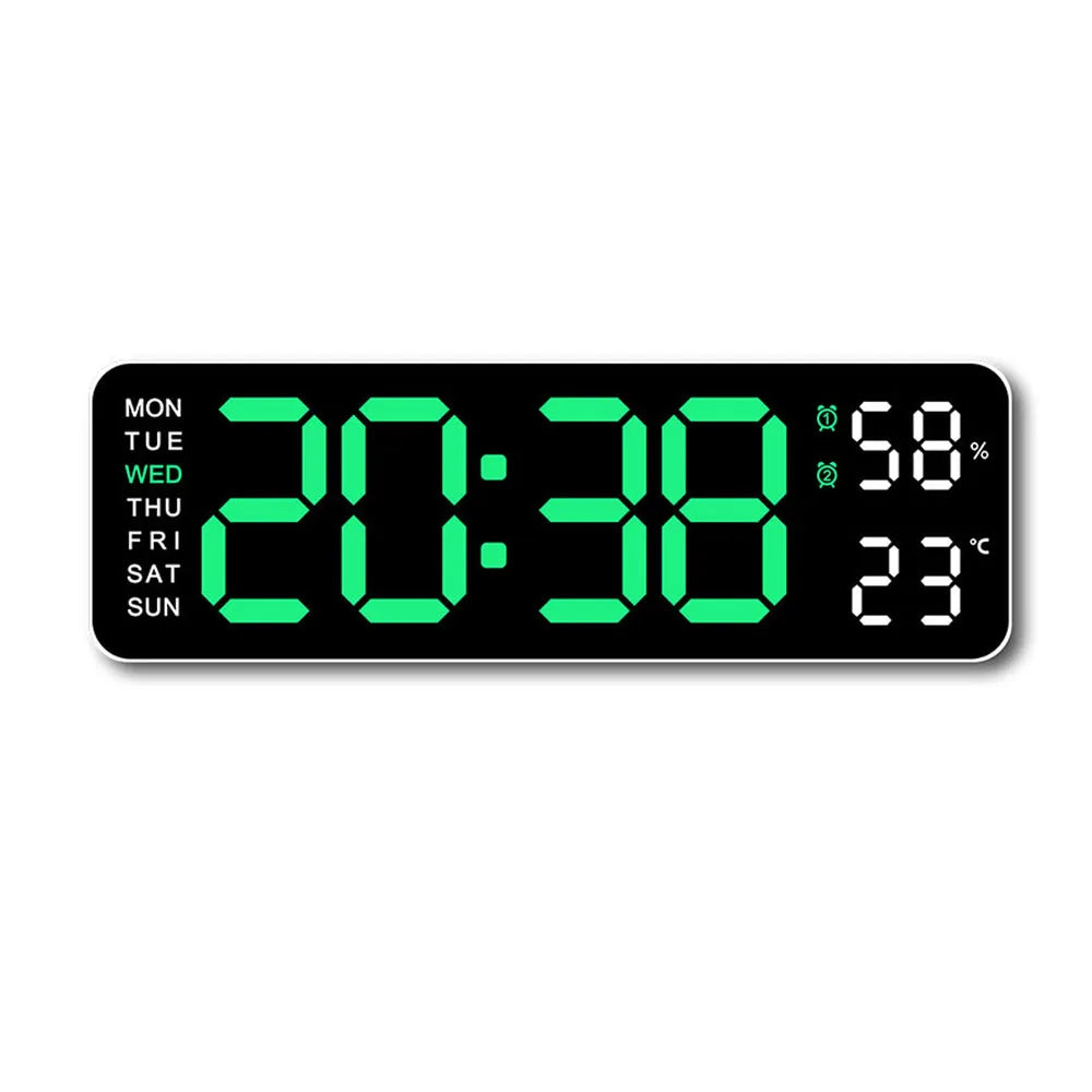 TimeGlow Klokke - Slank Digital Vekkerklokke med Temperatur & Kalender Luvikno