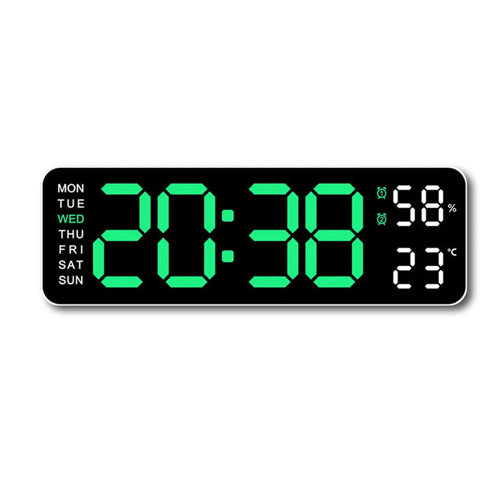 TimeGlow Klokke - Slank Digital Vekkerklokke med Temperatur & Kalender Luvikno