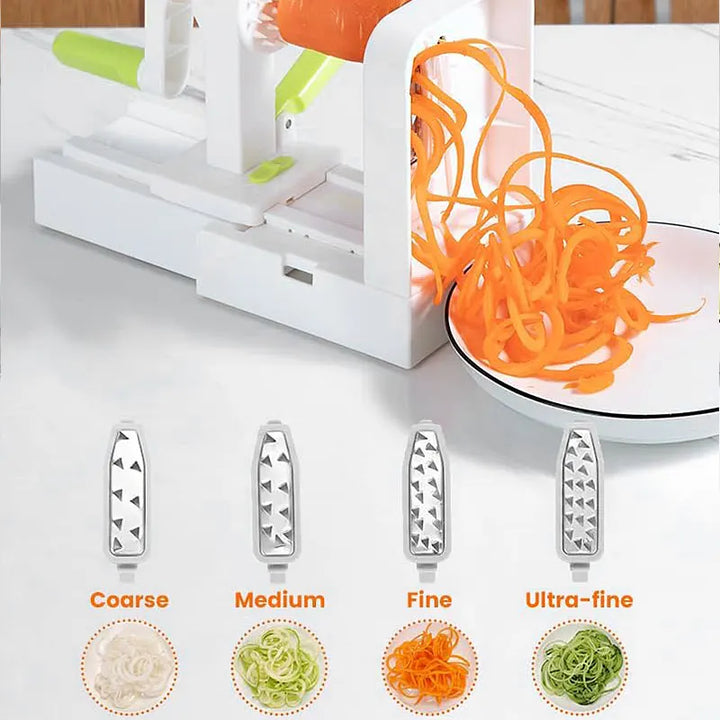 Luvikno | SpiraChef Grønnsak Spiralizer | 5-i-1 Spiralizer & Skjærer | Med Sugfot & Sammenleggbart Design | For Zoodles, Grønnsaker & Frukt