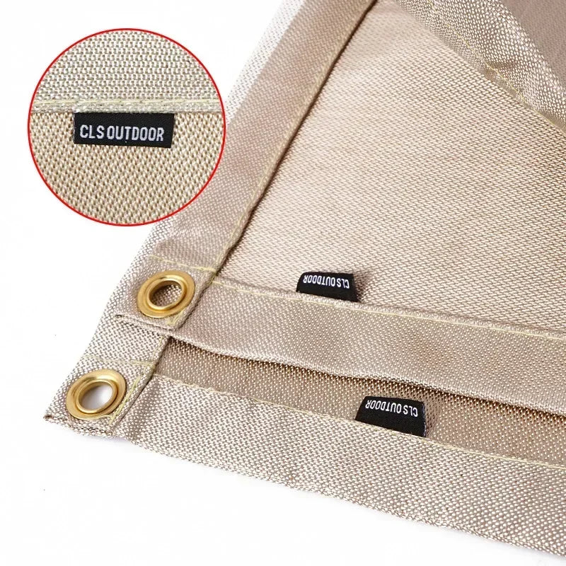 Luvikno | CampVita Brannbeskyttelse Camping Matte | Varmeresistent & Brannsikker | Ideell for Grill & Leirbål | Glassfiber Beige