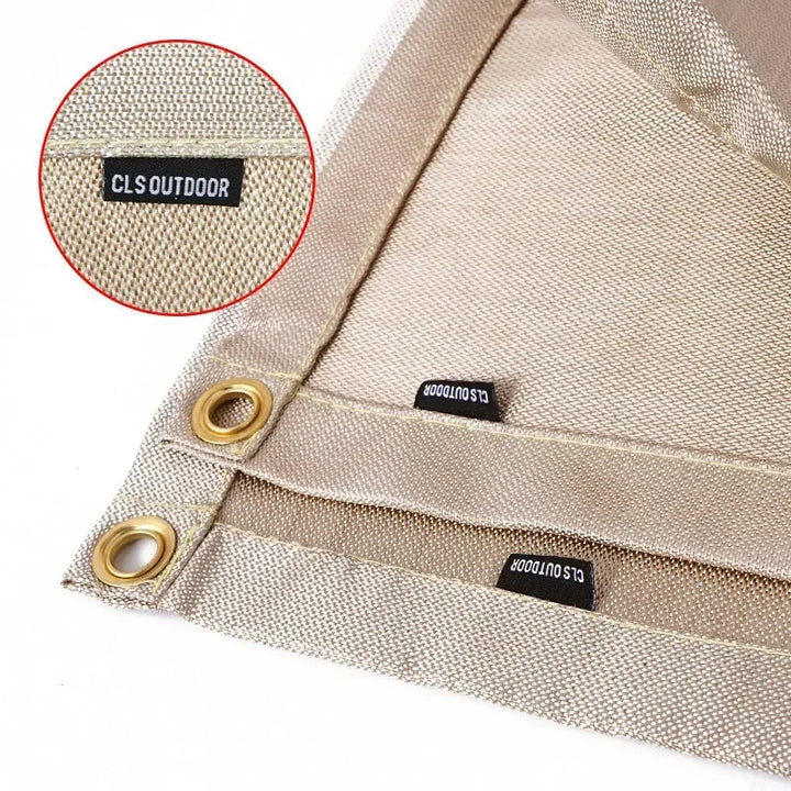 Luvikno | CampVita Brannbeskyttelse Camping Matte | Varmeresistent & Brannsikker | Ideell for Grill & Leirbål | Glassfiber Beige