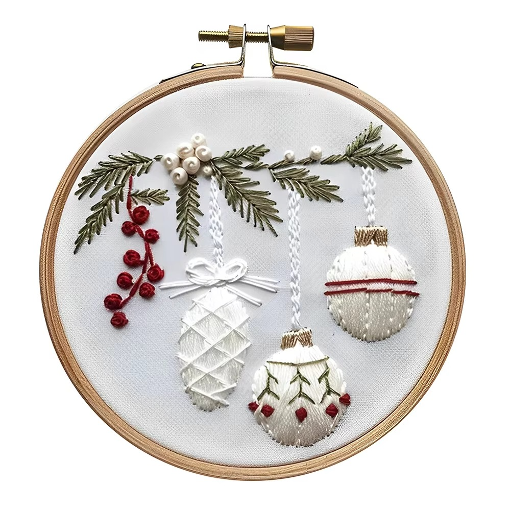 Julebroderings startpakke, DIY korsstingsett med høytidsmønstre Luvikno