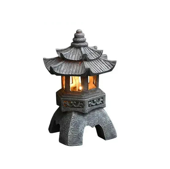 Japansk hage lantern - Værbestandig LED utendørs belysning for Zen hager | Luvikno