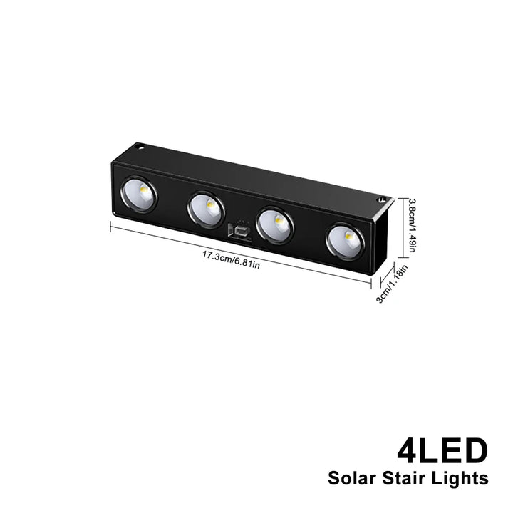 Luvikno | Solavera LumiFence Sollys | 4-delt sett LED utendørslys | IP54 værbestandig | Aluminium | For hage, gjerde & terrasse