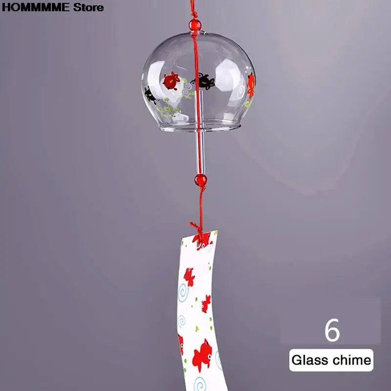 Luvikno | Glass Vindklokke Hanabira | Japansk Stil | Klar Lyd & Dekorativ Pendant | Håndlaget