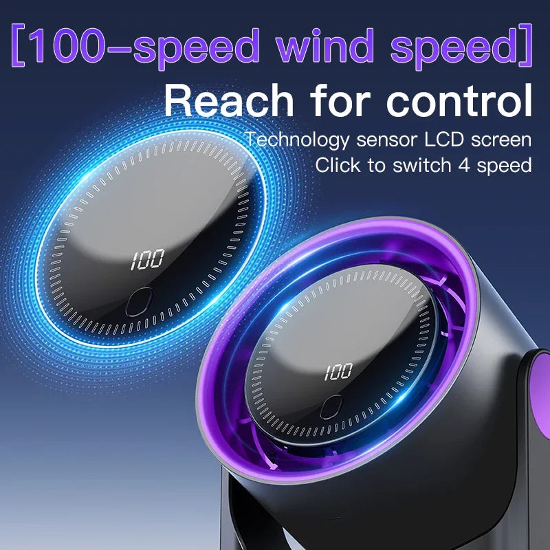 Luvikno | Airiqo Bladeless USB Vifte | 100 Nivåer | Hvisker Stille & Energieffektiv | Bærbar & Veggmonterbar