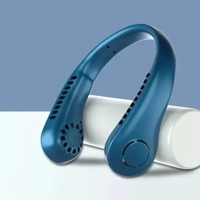 Bærbar Mini Hals Henging Vifte - Luftkjølt, Bærbar USB Vifte for Utendørs Sport, Løping, Reising, Bladfri Design | Luvikno