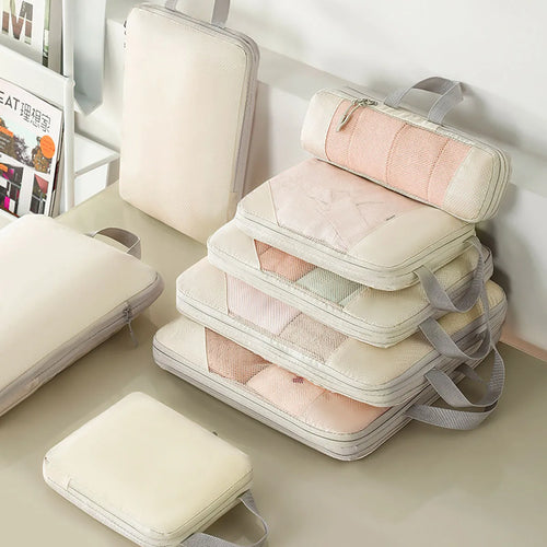 Luvikno | PackNest Kompresjons Organizer Set | 5-delt | Plassbesparende & Vannavvisende | Ideell for reise & hverdagsbruk