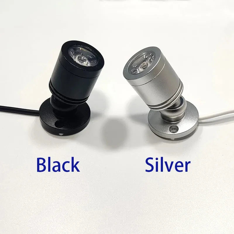 Luvikno | Mini LED Spot LuxoDot | 1W/3W | USB Spotlight for Display Cases & Decoration | Varm & Kald Hvit | Aluminiumhus