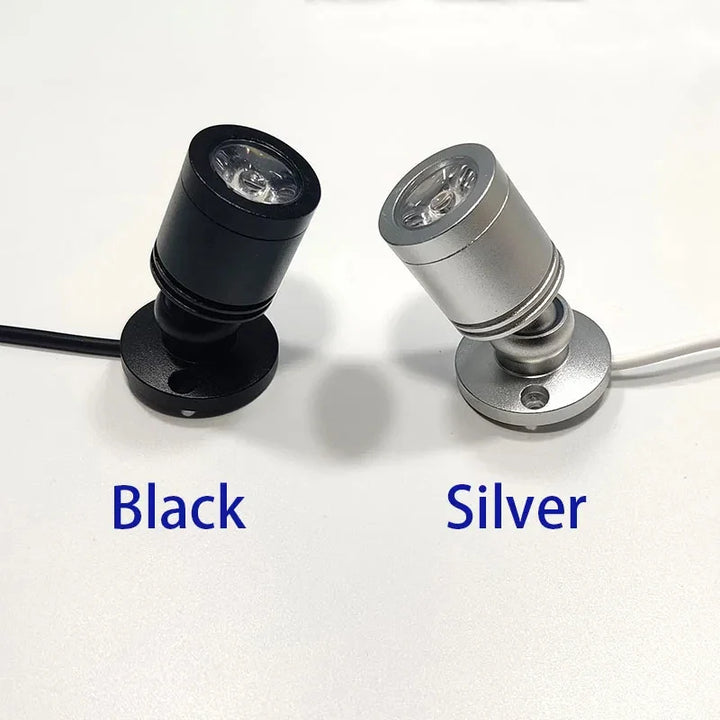 Luvikno | Mini LED Spot LuxoDot | 1W/3W | USB Spotlight for Display Cases & Decoration | Varm & Kald Hvit | Aluminiumhus