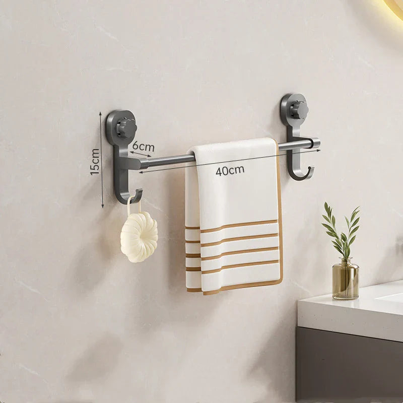 MagnaGrip Power Suction Cup Håndkleholder – Svart selvklebende håndkleholder uten boring Luvikno