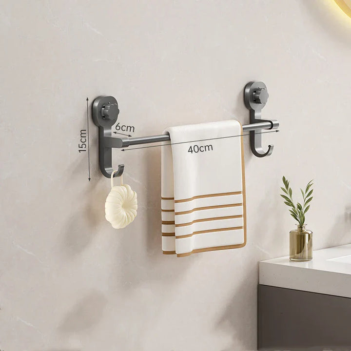 MagnaGrip Power Suction Cup Håndkleholder – Svart selvklebende håndkleholder uten boring Luvikno