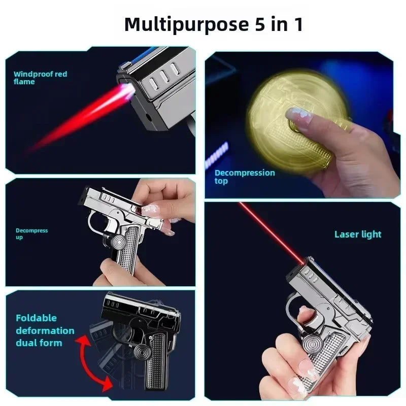 Foldbar Dual-Form Pistolformet Vindproof Lighter | Luvikno