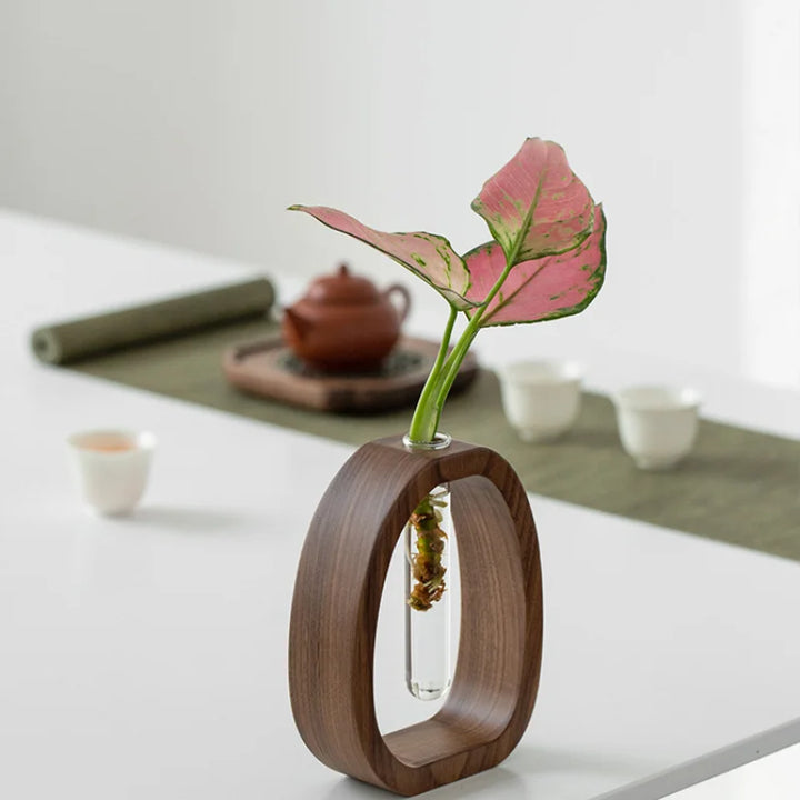 Oval Wood Frame Single Stem Vase | Luvikno