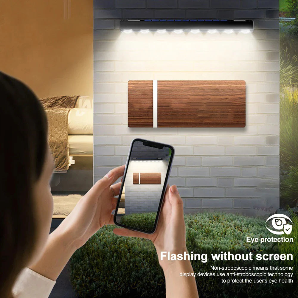 Luvikno | Solavera LumiFence Sollys | 4-delt sett LED utendørslys | IP54 værbestandig | Aluminium | For hage, gjerde & terrasse