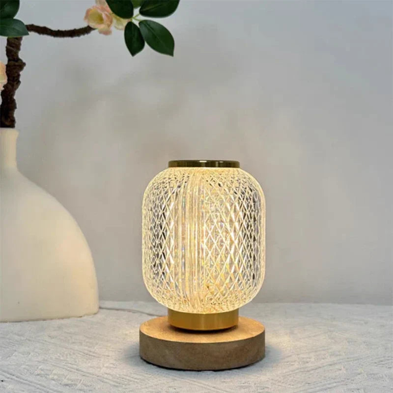 Luvikno | Dimbar Krystall Bordlampe - Stilig Gylden Dimbar Bordlampe med Luksuriøs Krystall Design