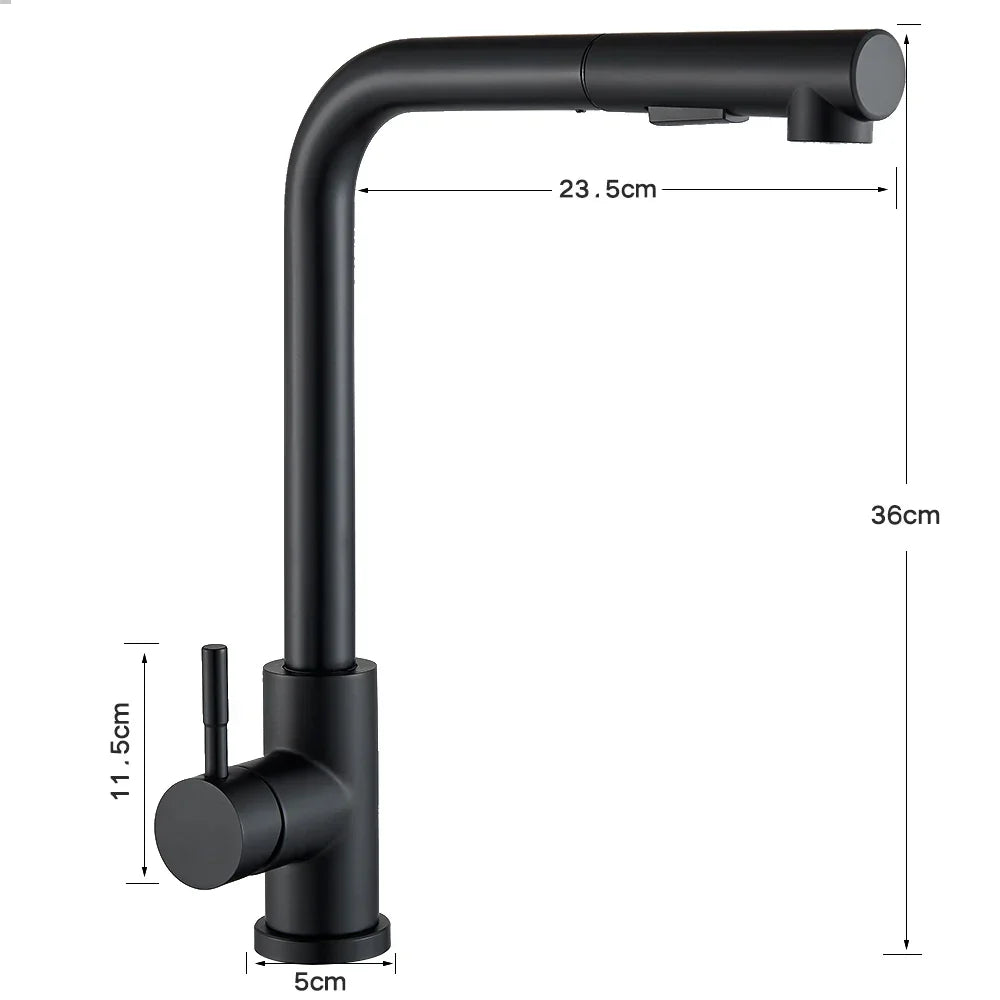 FlexiJet Black utvidbar kjøkkenkran Luvikno