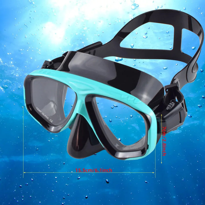 Luvikno | Mareon dykkermaske med snorkel | 180° panoramautsikt | anti-lekkasje & HD glass | matvarekvalitet silikon