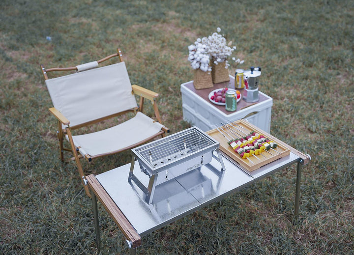 Ultimate Camping Style Rustfritt Stål Sammenleggbar Grill | Luvikno