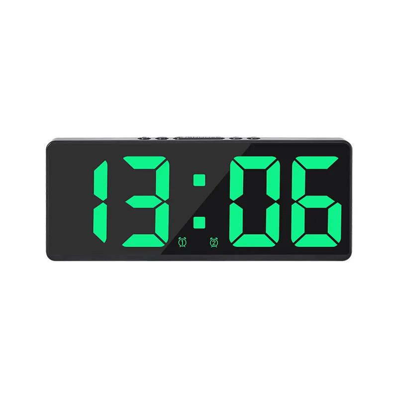 VoiceSnooze LED Klokke – Stilig Vekkerklokke med Nattmodus Luvikno