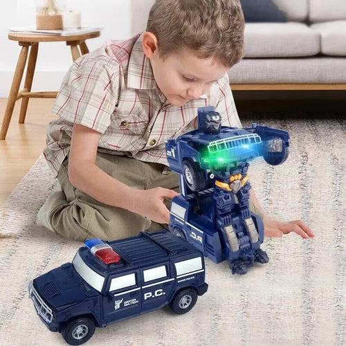 RoboPolice leke - Forvandlingsbar politibil og robot for barn Luvikno