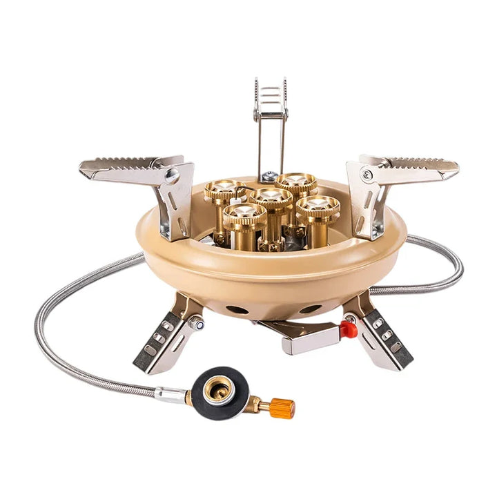 Luvikno | Flamurion Camping Gassbrenner 16000W med Piezo Tennere | Sammenleggbar Høytrykk Gassbrenner for Utendørs og Nødsituasjoner | For Butan/Propan
