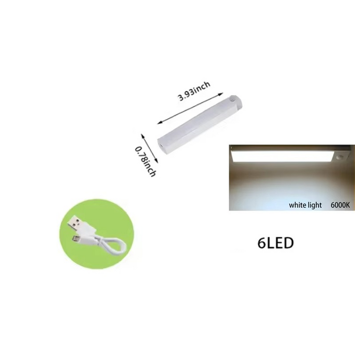 Smart Sensor LED Nattlys - Bevegelsesaktivert, Lysdempbar & Oppladbar Luvikno