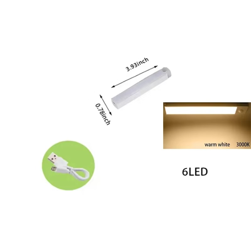 Smart Sensor LED Nattlys - Bevegelsesaktivert, Lysdempbar & Oppladbar Luvikno