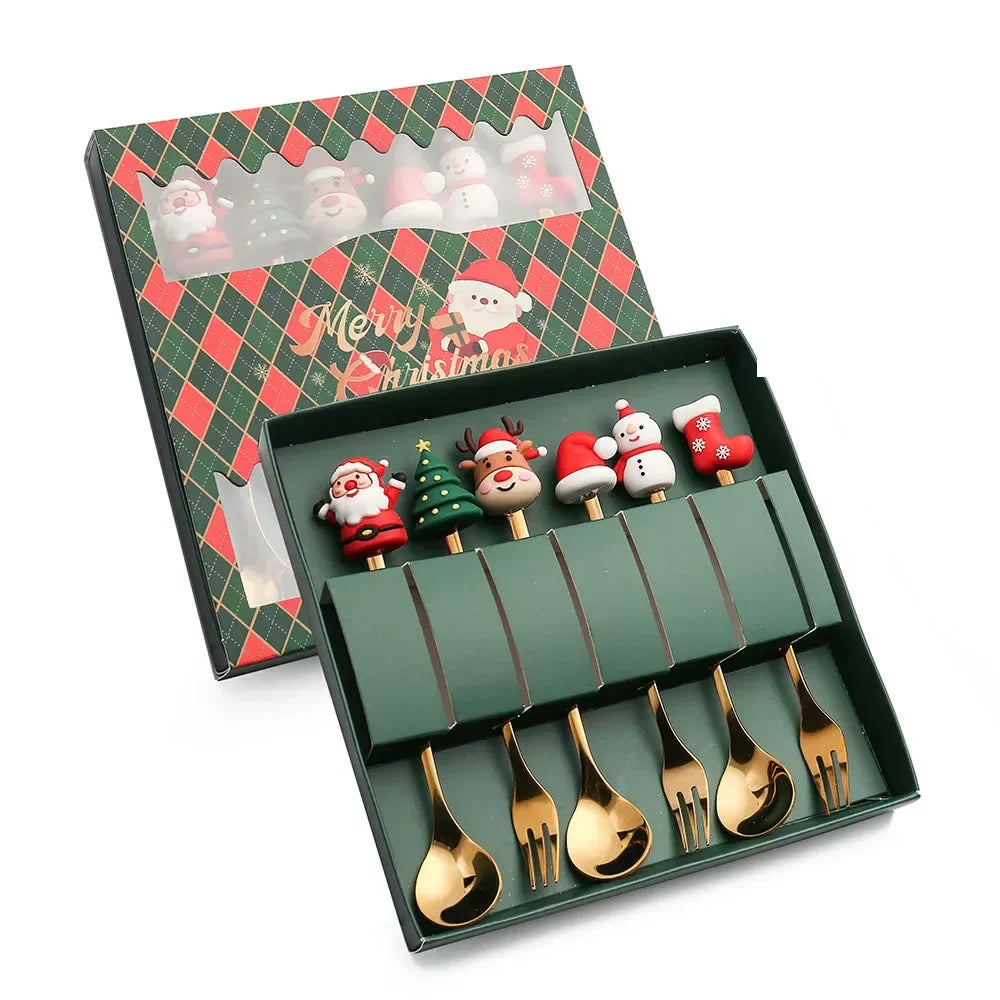 XmasSpoons – Stilig Jule Skje Sett for Festlige Bord Luvikno