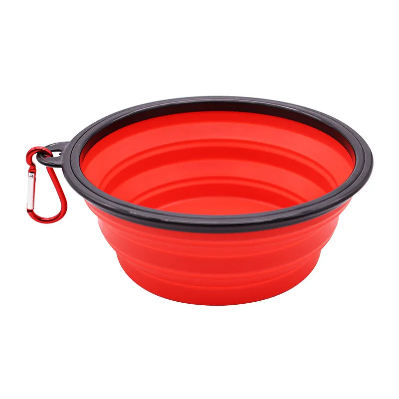 Luvikno | ReiseNapf FlexiBowl | 2-i-1 Sammenleggbar Hundeskål & Dispenser | Silikon | For På Farten & Utendørs