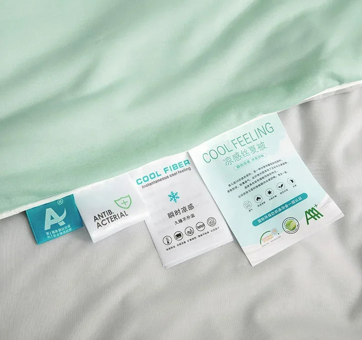 Air Condition Sommer Komforter — Ren Farge Is Silke Kjøleteppe, Lett & Glatt Twin/King Størrelse Quilt | Luvikno